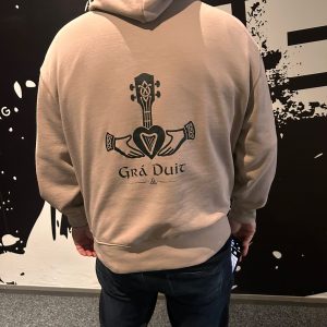 Gra Duit hoodie back logo product shot